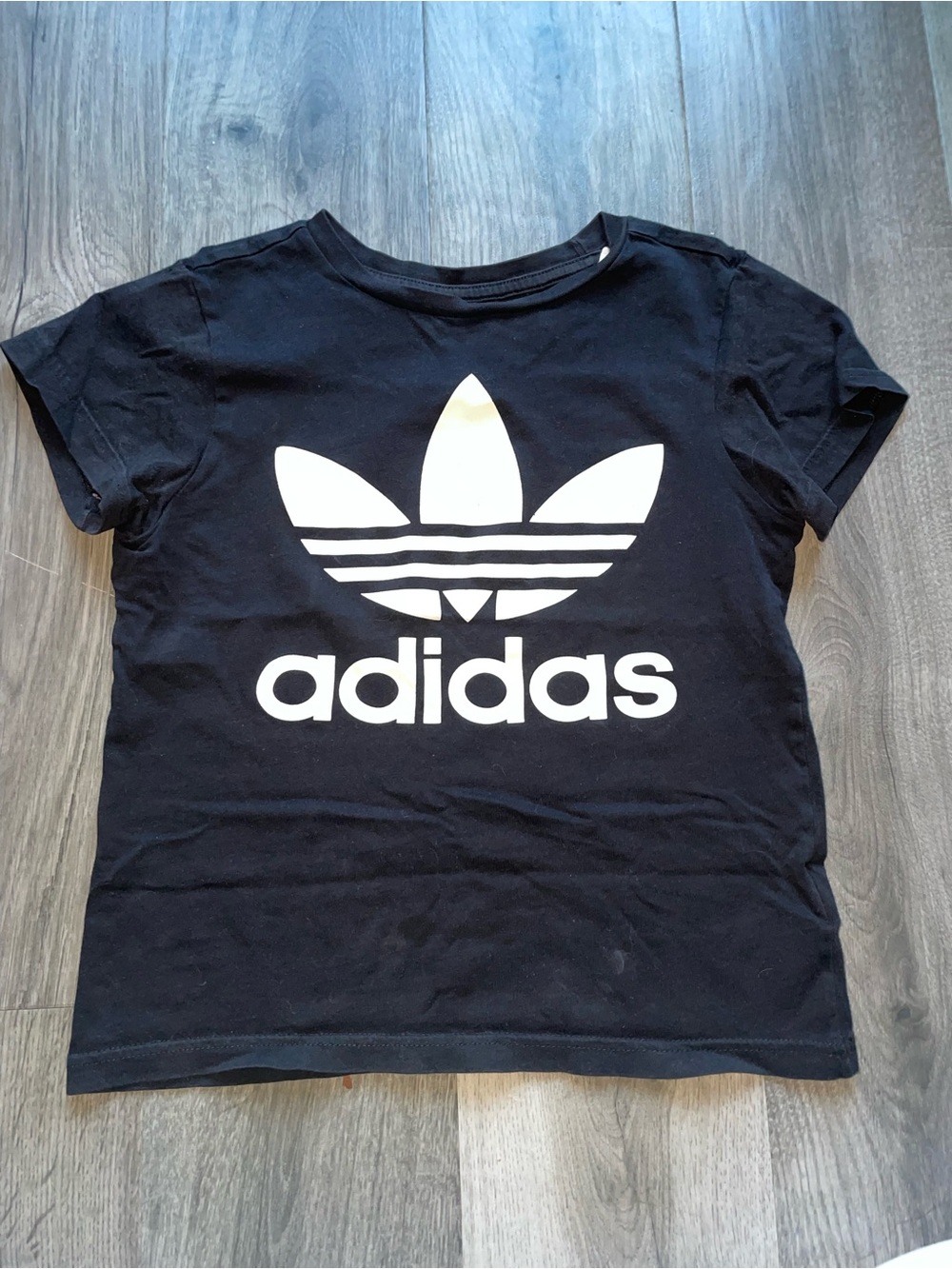 adidas Black Tee with White Trefoil Logo